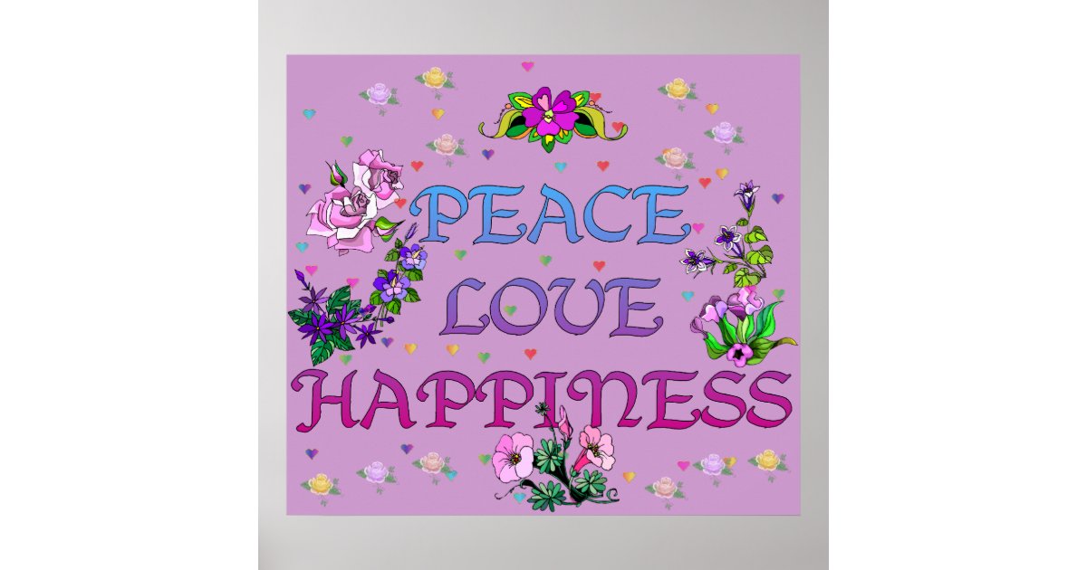 Peace Love Happiness Poster