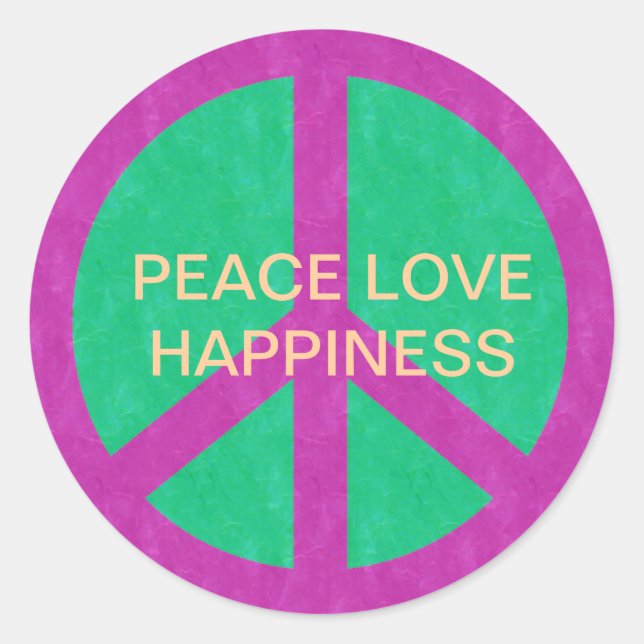 PEACE LOVE HAPPINESS  STICKER (Front)