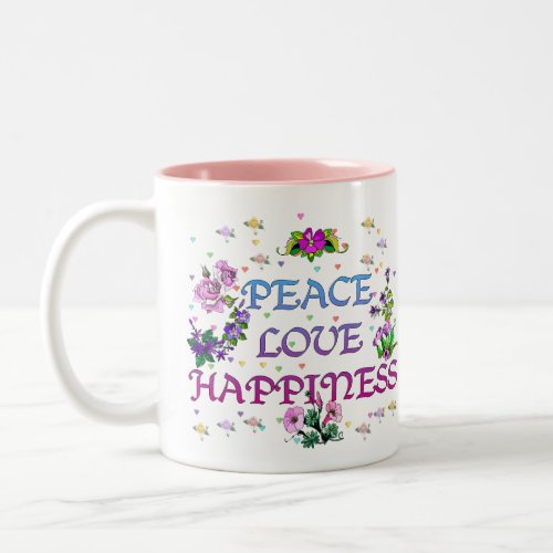 Peace Love Happiness Two_Tone Coffee Mug