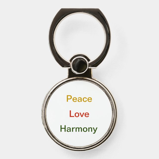 Peace love harmony phone ring stand (Front)
