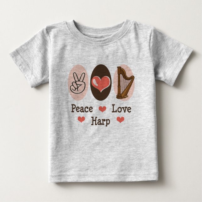 Peace Love Harp Baby Romper (Front)