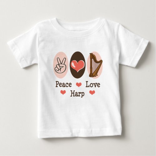 Peace Love Harp Baby T_shirt