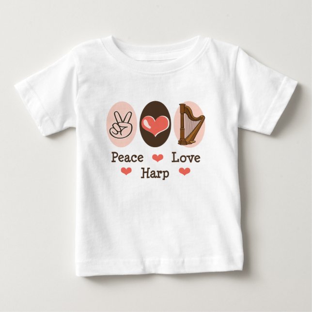 Peace Love Harp Baby T-shirt (Front)