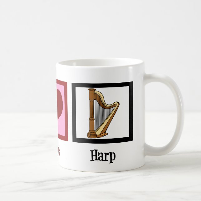 Peace Love Harp Coffee Mug (Right)
