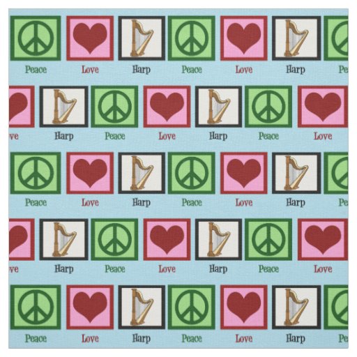 Peace Love Harp Fabric