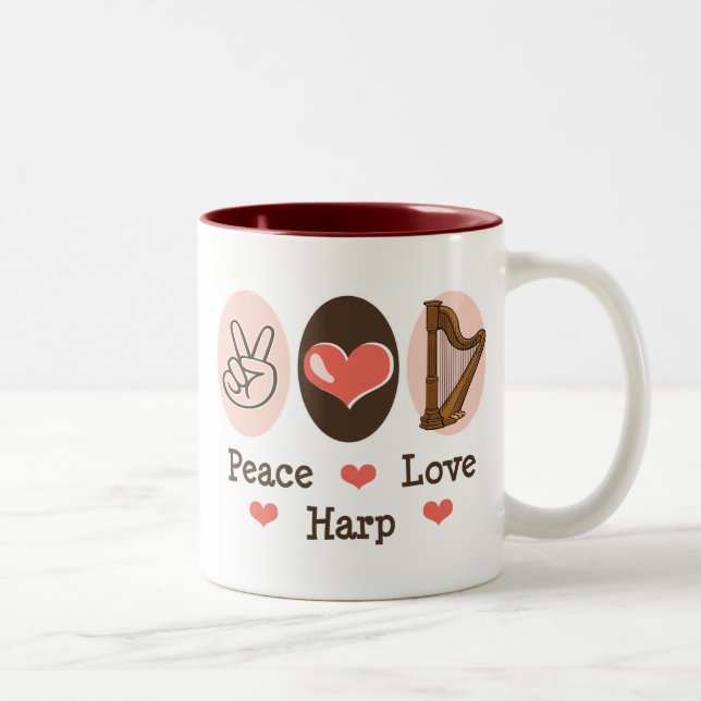 Peace Love Harp Mug (Right)