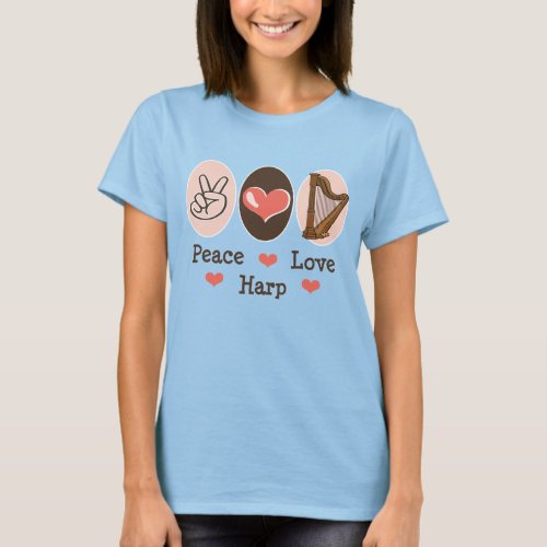Peace Love Harp Ringer T_shirt