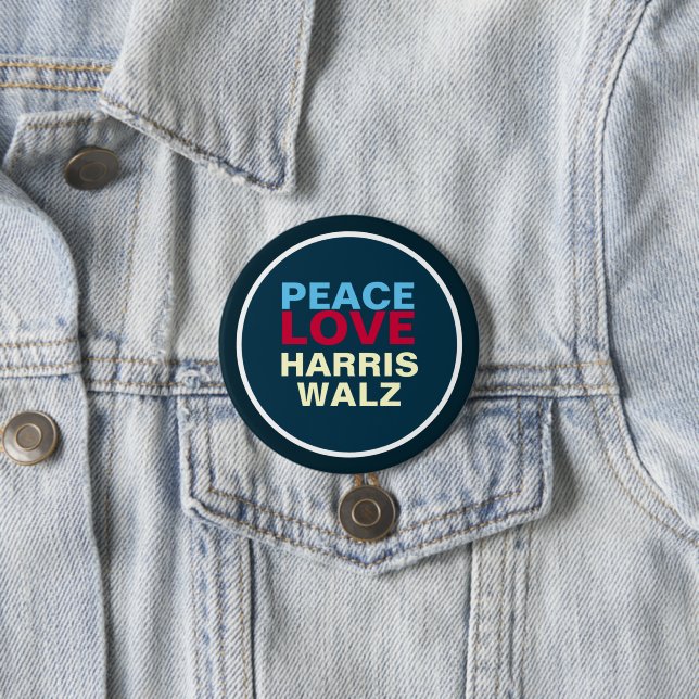 PEACE LOVE HARRIS WALZ Mod Button (In Situ)