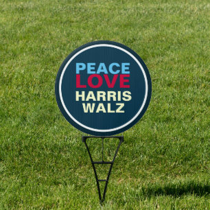 PEACE LOVE HARRIS WALZ Mod Yard Sign