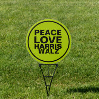 PEACE LOVE HARRIS WALZ Neon Green Campaign Yard