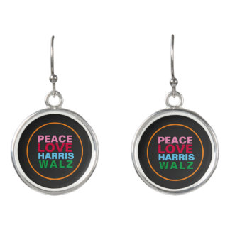 PEACE LOVE HARRIS WALZ Pink Red Blue Green Earrings