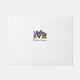 Peace Love Havanese Funny Tie Dye Dog Lovers Doormat