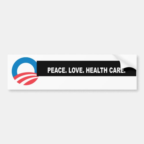 Peace Love Health Care Headline Bumper Sticker
