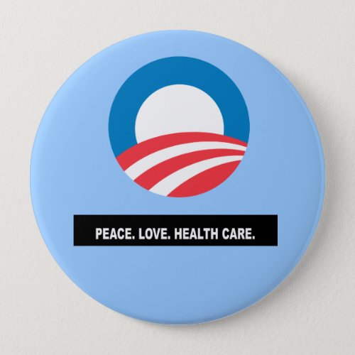 Peace Love Health Care Headline Pinback Button