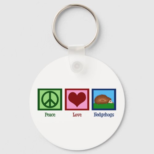 Peace Love Hedgehogs Keychain