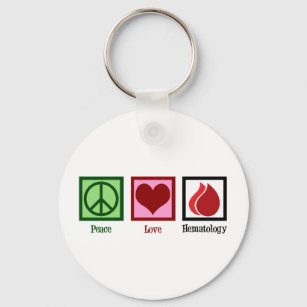 Peace Love Hematology Keychain