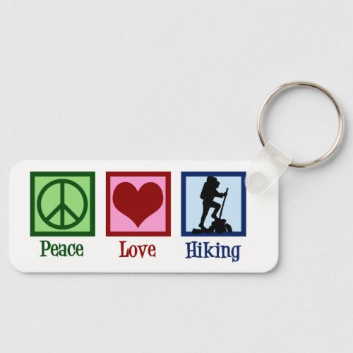 Peace Love Hiking Custom Hiker Monogram Keychain