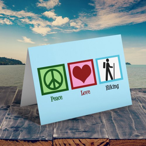 Peace Love Hiking Holiday Card