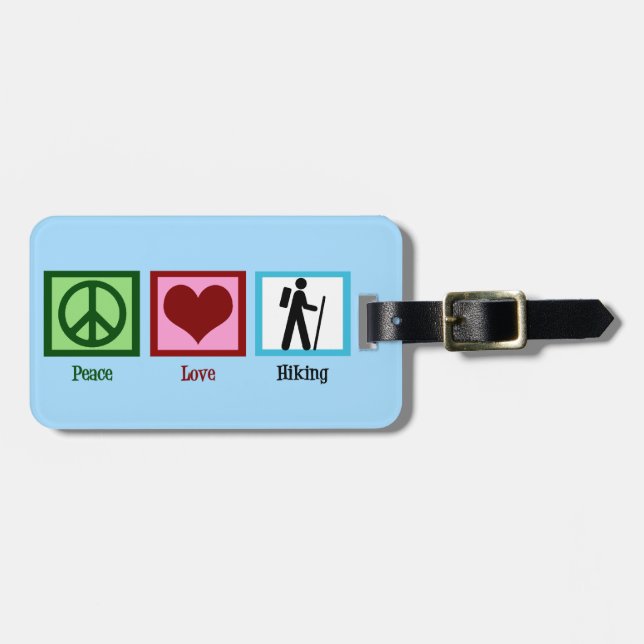 Peace Love Hiking Luggage Tag (Front Horizontal)