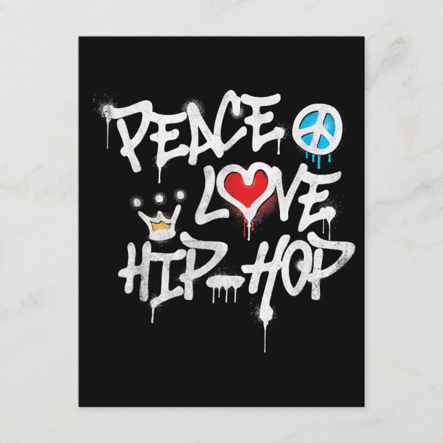 Peace Love Hip Hop Dancing Enclosure Card (Front)