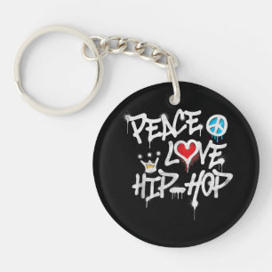 Peace Love Hip Hop Dancing Keychain