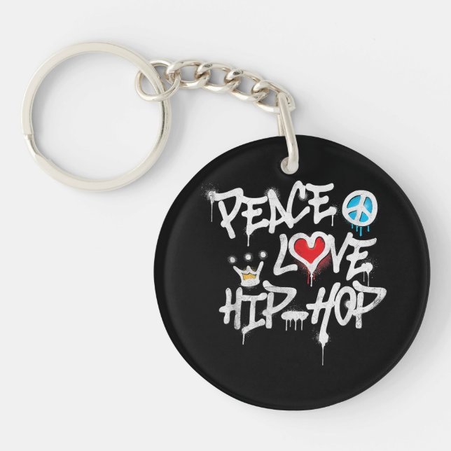 Peace Love Hip Hop Dancing Keychain (Front)