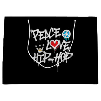 Peace Love Hip Hop Dancing Large Gift Bag