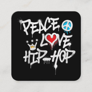 Peace Love Hip Hop Dancing Square Business Card