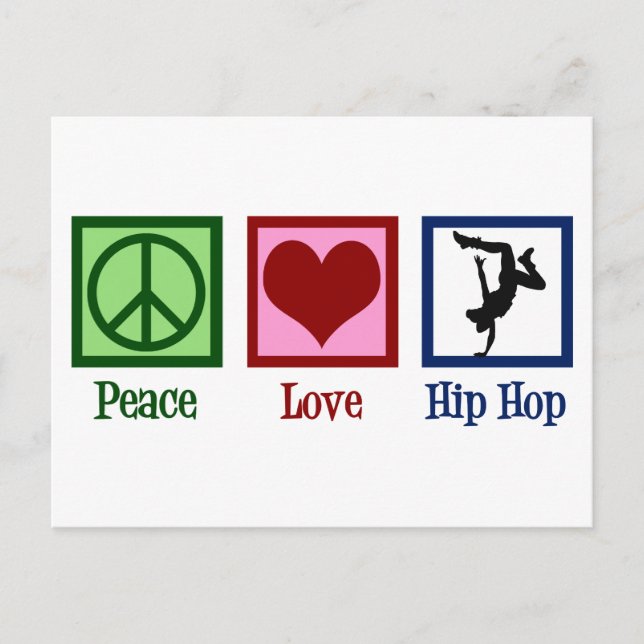 Peace Love Hip Hop Postcard (Front)