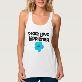 Peace Love HiPPieness Blue Hibiscus Tank Top