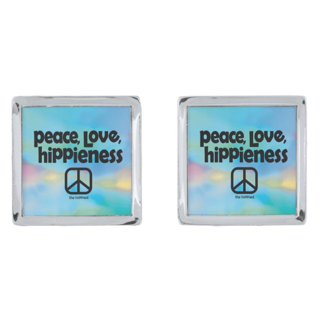 Peace, Love, Hippieness Cufflinks (Front)