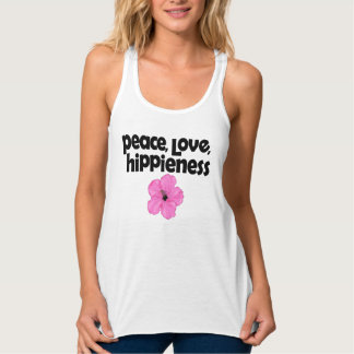 Peace Love HiPPieness Pink Hibiscus Tank Top
