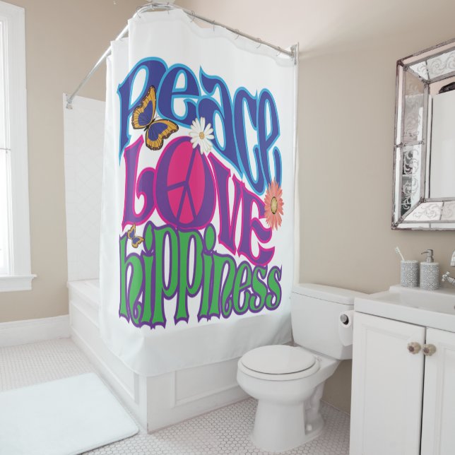 Peace Love Hippieness  Shower Curtain (In Situ)