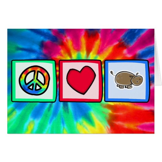 Peace, Love, Hippos Cards (Front Horizontal)
