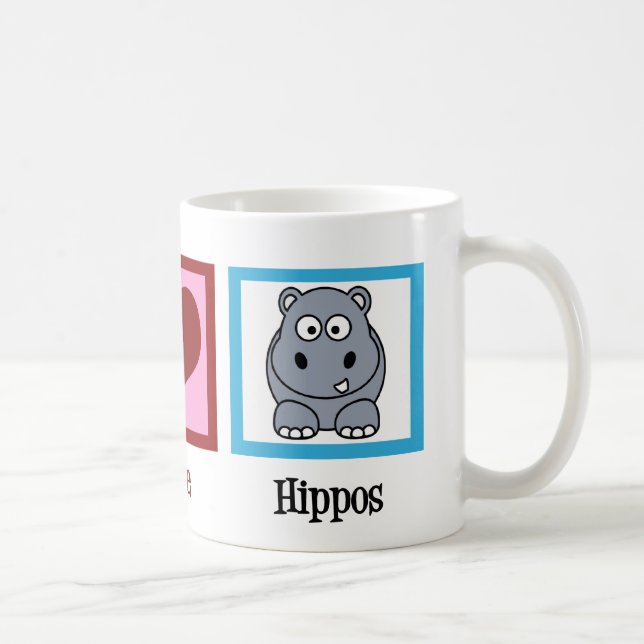 Peace Love Hippos Coffee Mug (Right)