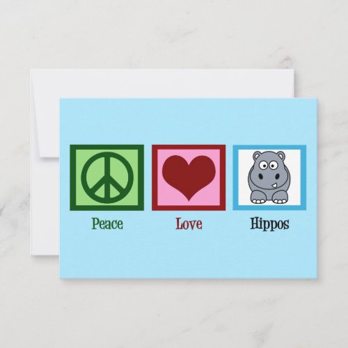 Peace Love Hippos Cute Hippo Card