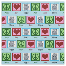 Peace Love Hippos Fabric