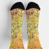 Peace Love Hippy Symbol Design Socks (Top)