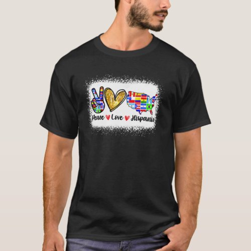 Peace Love Hispanic Heritage Month Decoration Coun T_Shirt