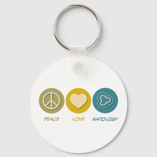 Peace Love Histology Keychain (Front)