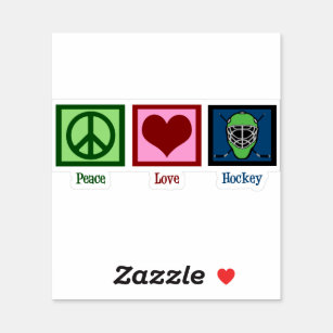 Peace Love Hockey Mask Sticker