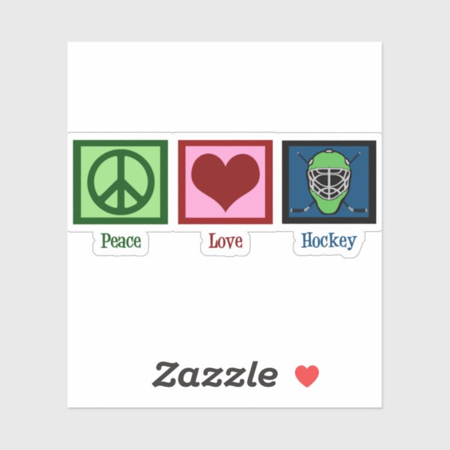 Peace Love Hockey Mask Sticker (Sheet)