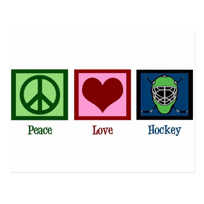 Peace Love Hockey Post Cards