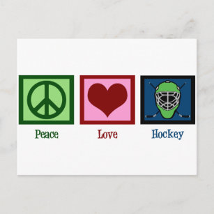 Peace Love Hockey Postcard
