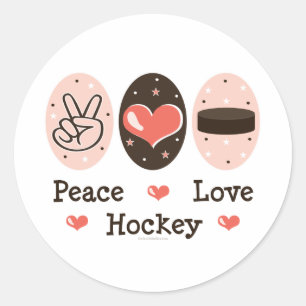 Peace Love Hockey Stickers