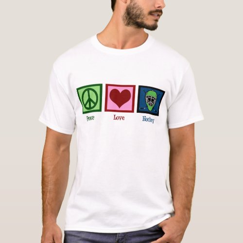 Peace Love Hockey T_Shirt