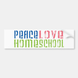 Peace Love Homeschool Bumper Sticker