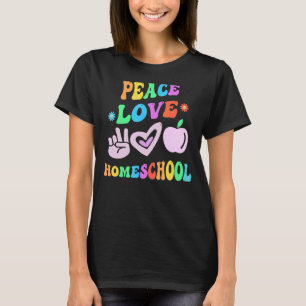 PEACE LOVE HOMESCHOOL Retro Mom Groovy Back To Sch T-Shirt