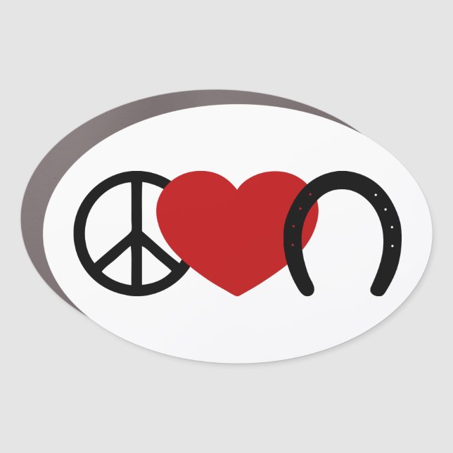 Peace-Love-Hoof Car Magnet (Front)