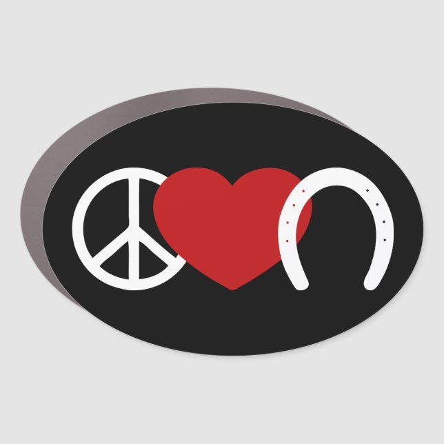 Peace-Love-Hoof Car Magnet (Front)